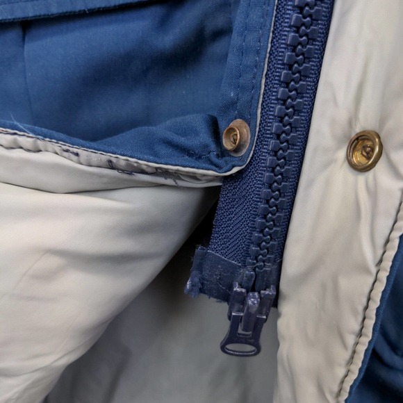 Woolrich Men's Parka Jacket Blue Large Zip Front Long Sleeve Pockets Vintage USA - Picture 10 of 14